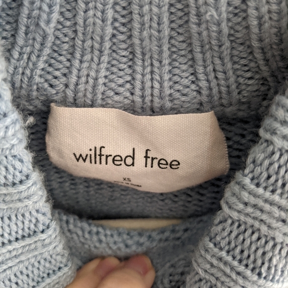 LAST CHANCE!!** Wilfred Free Aritzia Blue Heinen Sweater ASO Taylor Swift - Picture 3 of 3